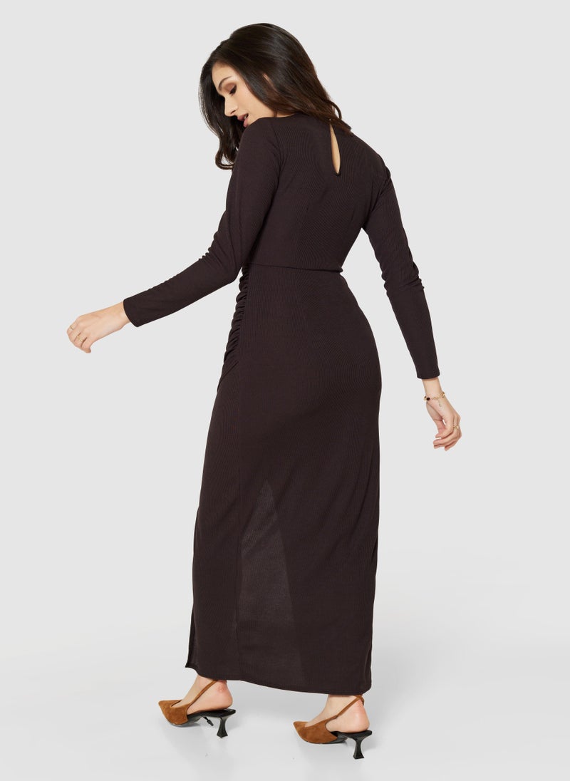Closet London - فستان بشق جانبي مائل - Image 1