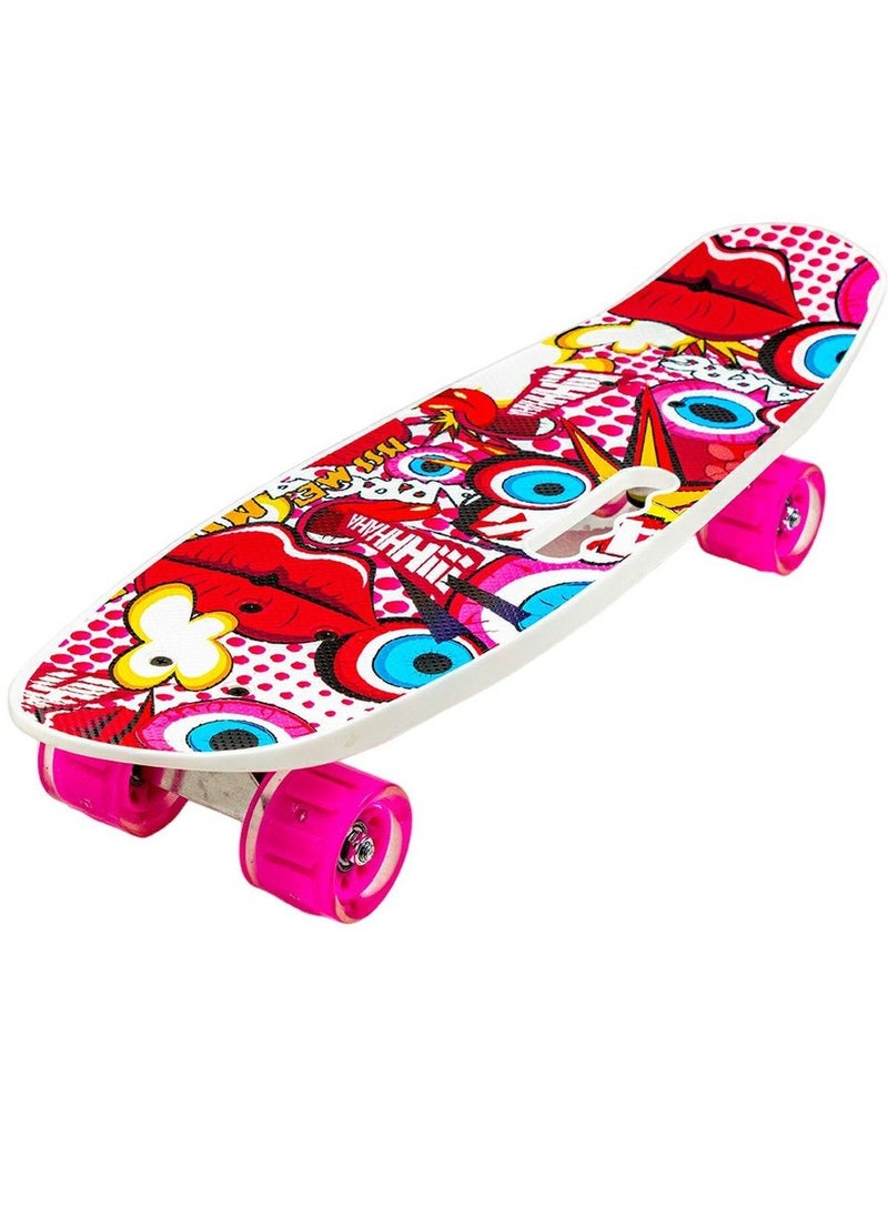 Colorful Mixed Shapes Pink Skate Board - 213  - Image 1