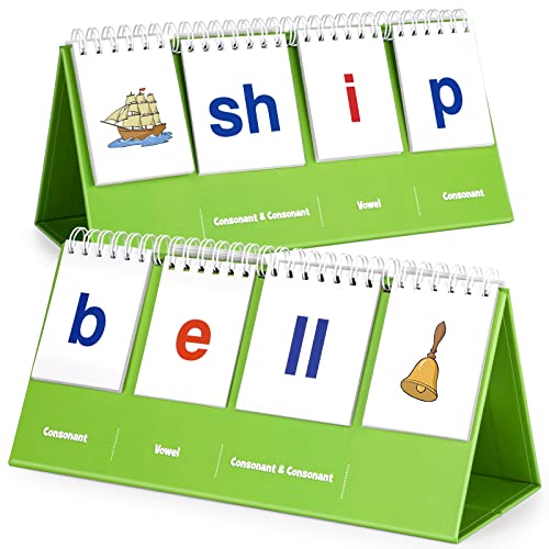 Aizweb CVCC CCVC Word BuilderPhonics Games Flash Card for Preschool Kindergarten ClassroomSpecial Education Reading Manipulative Spelling Toy for Learning Activity Teacher School Supplies - Image 1