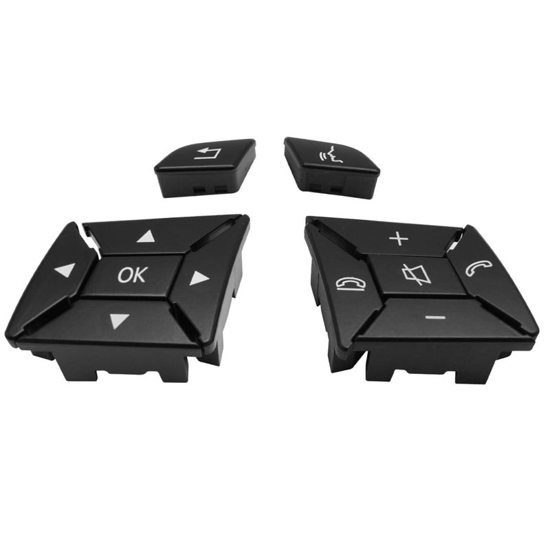Jaronx Compatible with Mercedes Benz Steering Wheel Buttons Replacement A B W246/C Class W204/E W207 W212/GLK X204/CLA W117/CLS W218/SLK SLC W172, Steering Wheel Button Cover for Mercedes Benz(Black)