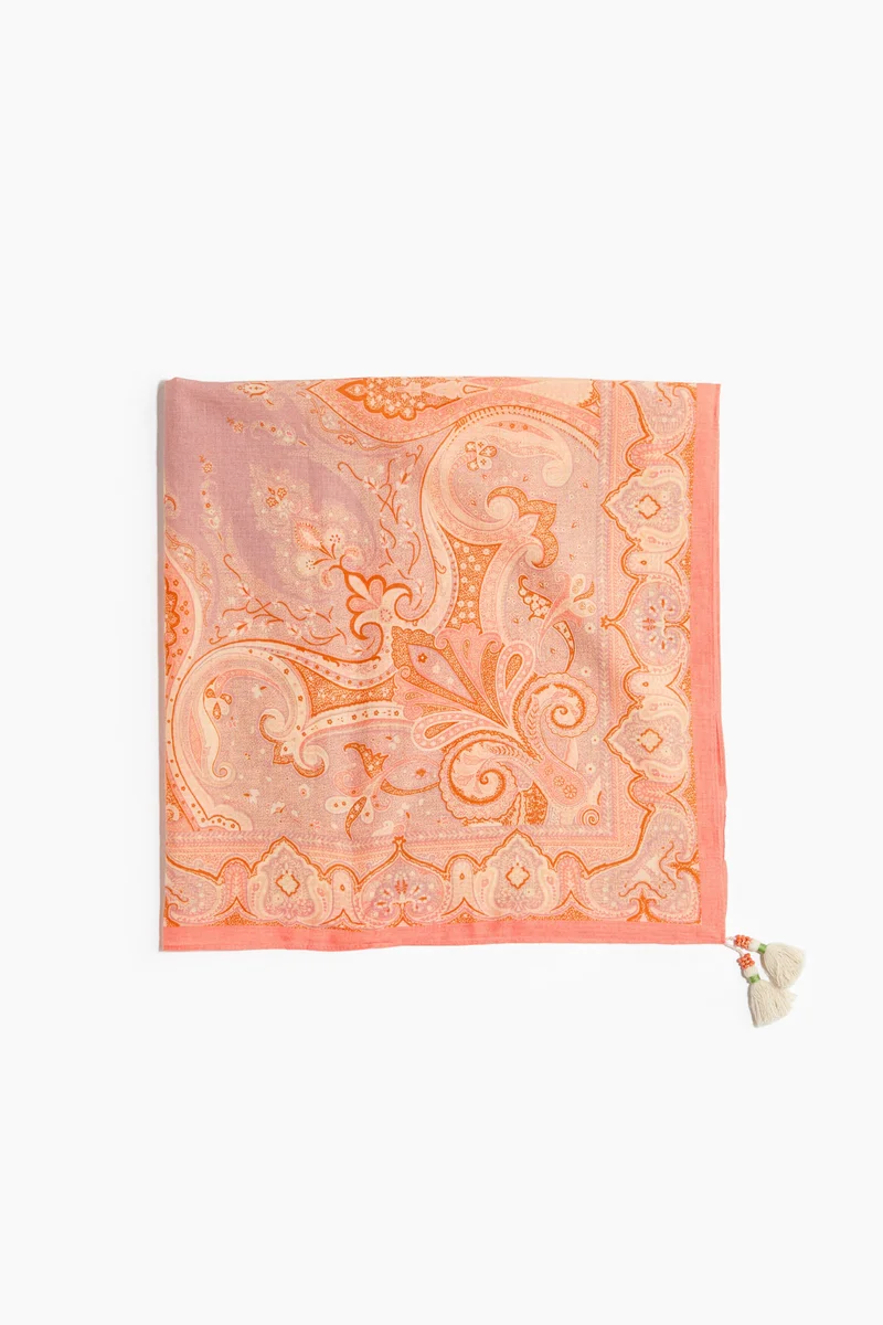 Printed cotton scarf
