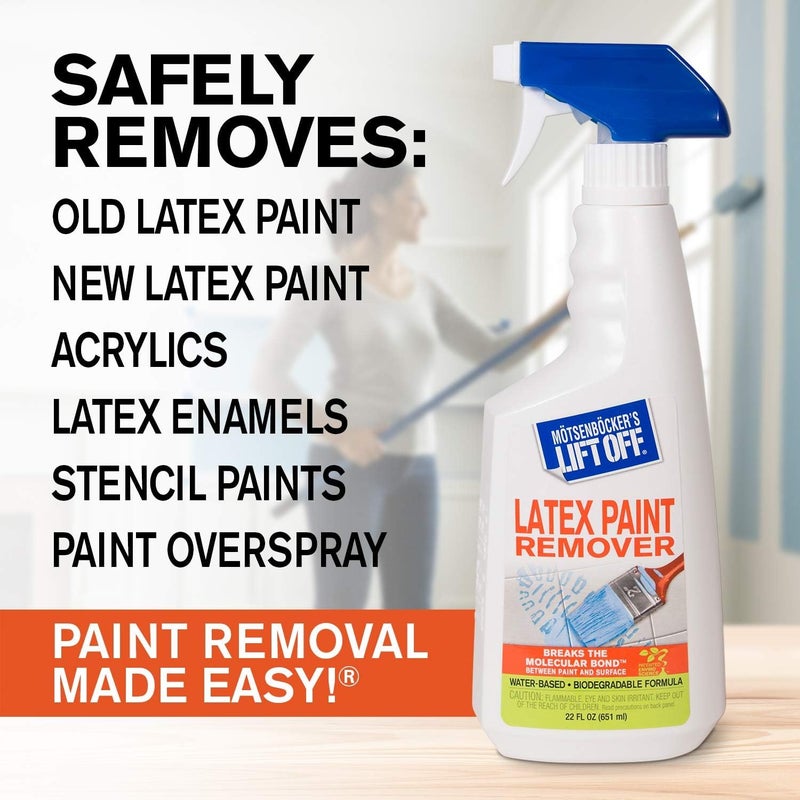 Motsenbocker's Lift Off 41301 Ounce Spray Latex Enamel, Works on Multiple Surfaces, Water-Based Paint Remover, 22 Fl Oz, Clear - Image 3
