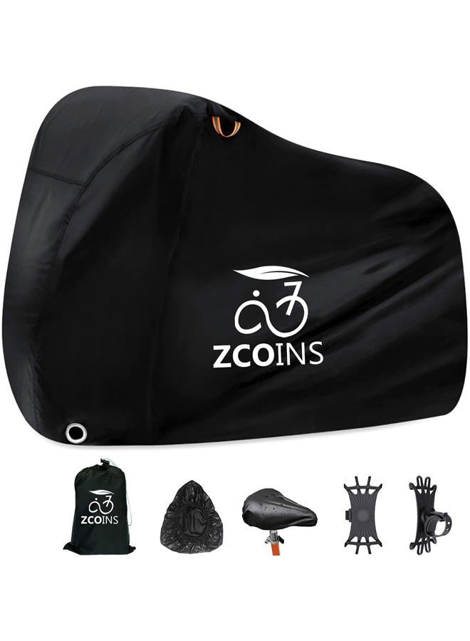 ZCOINS Waterproof Bike Cover for 1 or 2 Bikes, Bike Covers for Outside Storage, 210T Extra Heavy Duty Waterproof Anti Rain Dust UV Protective Bicycle Cover/Bike Storage for Mountain Bike with Storage Bag - Image 1