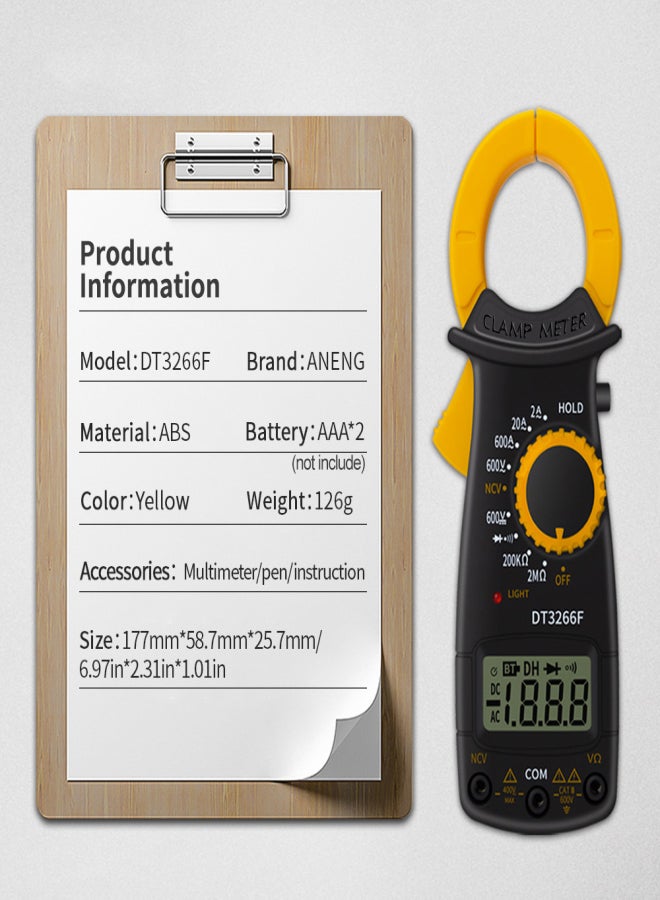 ANENG Digital Clamp Meter Multimeter Handheld AC DC Voltage Current Voltmeter Diode Resistance Non-contact Fire Wire Identification - Image 2