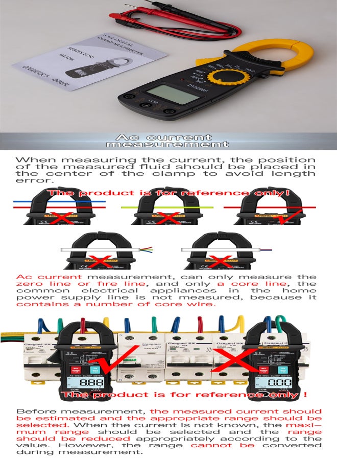 ANENG Digital Clamp Meter Multimeter Handheld AC DC Voltage Current Voltmeter Diode Resistance Non-contact Fire Wire Identification - Image 3