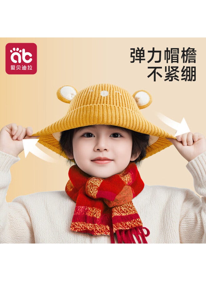 Aibedila Baby Hat Autumn Winter Infant Boys Ear Protection Knit Hat One Year Old Girls Children's Knit Cap M