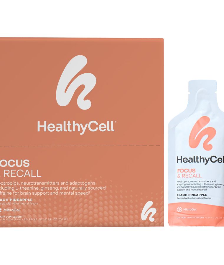 Focus & Recall Peach Pineapple 30 Gel Packs 0.84 fl oz (25 ml) Each