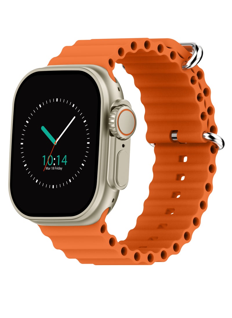 Faster - Smart Watch Ultra - 2.04" AMOLED Display, Bluetooth Calling, Fitness Tracker, Sports Modes, Heart Rate and Sleep Monitoring, IP68 Waterproof, 250mAh Battery, Compatible with Android and iOS - Image 1