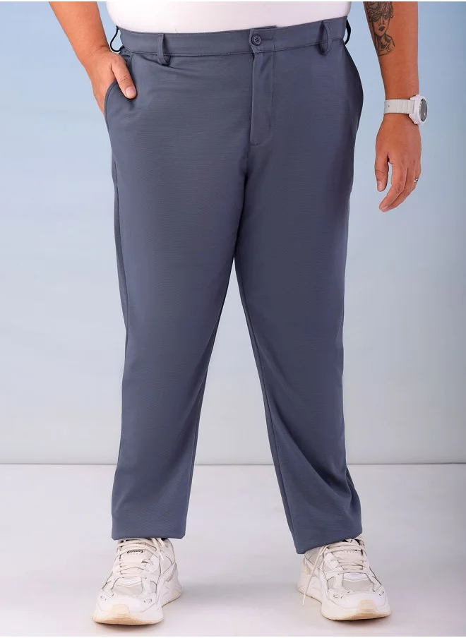هاردسودا Men Plus Size Regular Fit Self Design Mid-Rise Stretchable Chino Joggers