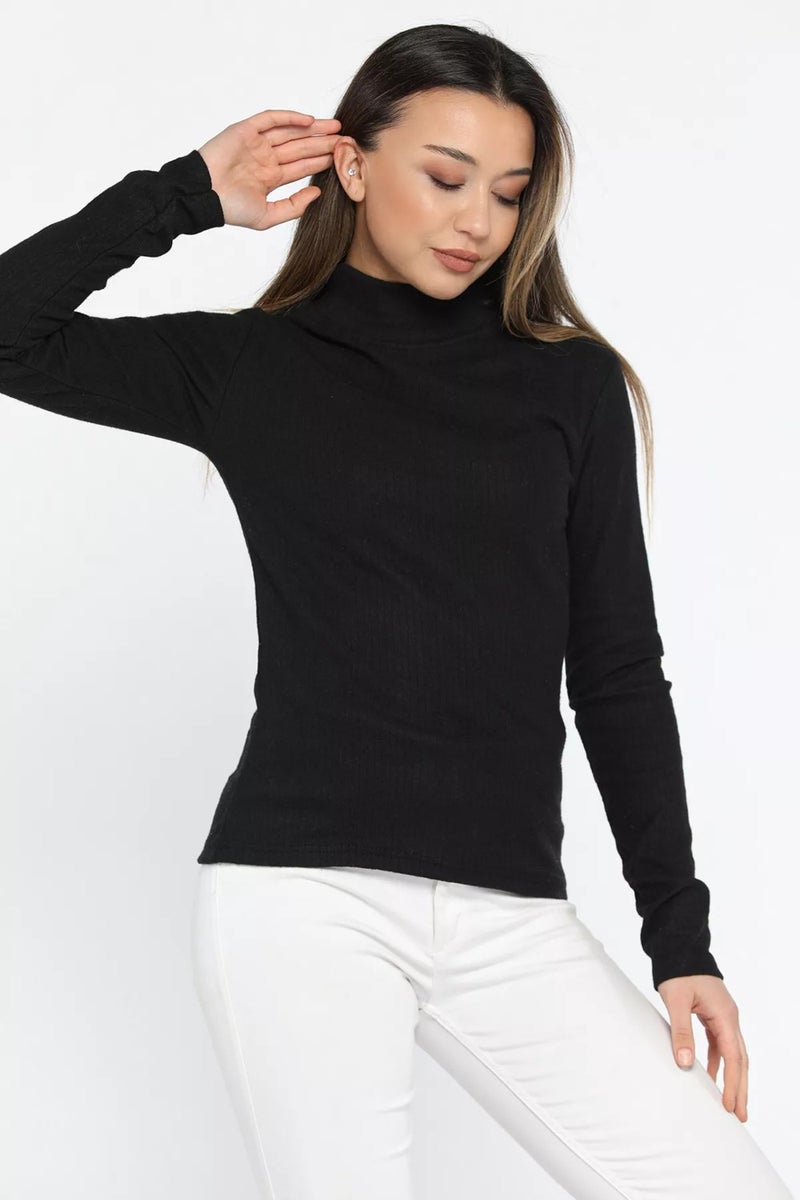 Gülseli Half Turtleneck Ribbed Body Blouse - Image 2