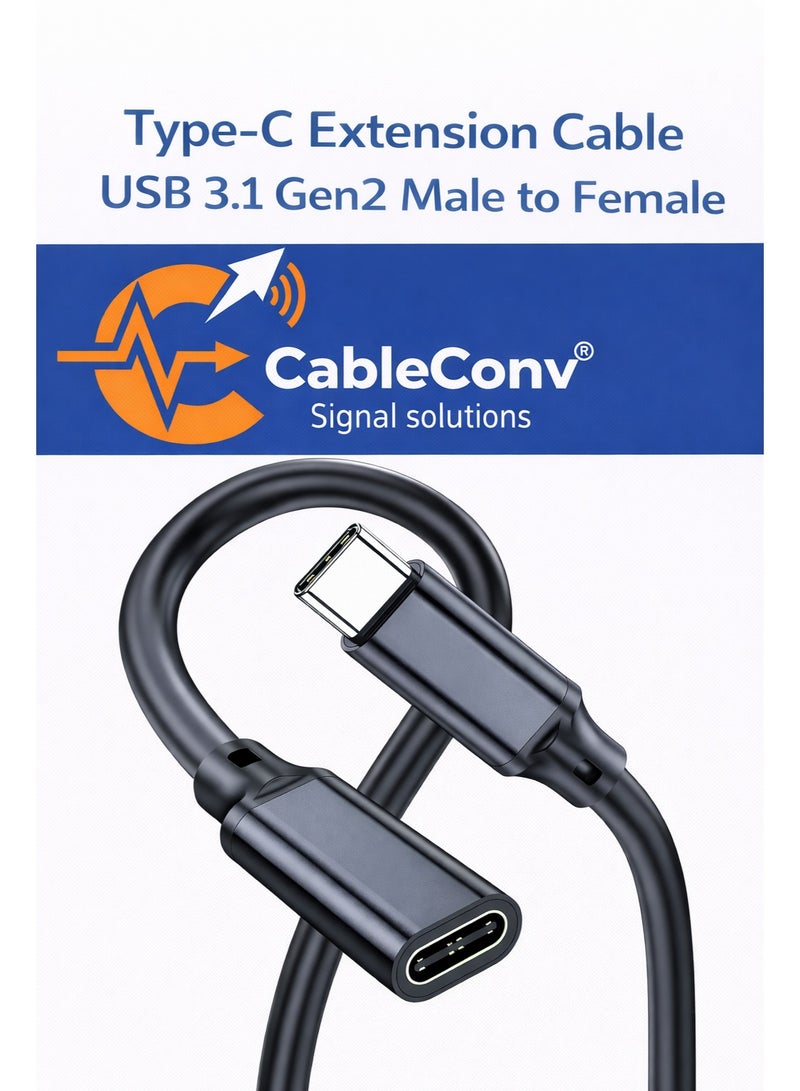 CABLE CONV Type-C Extension Cable USB 3.1 Gen2 Male to Female – PD Fast Charging & Data Transfer for Nintendo Switch, MacBook, USB-C Devices - Image 1