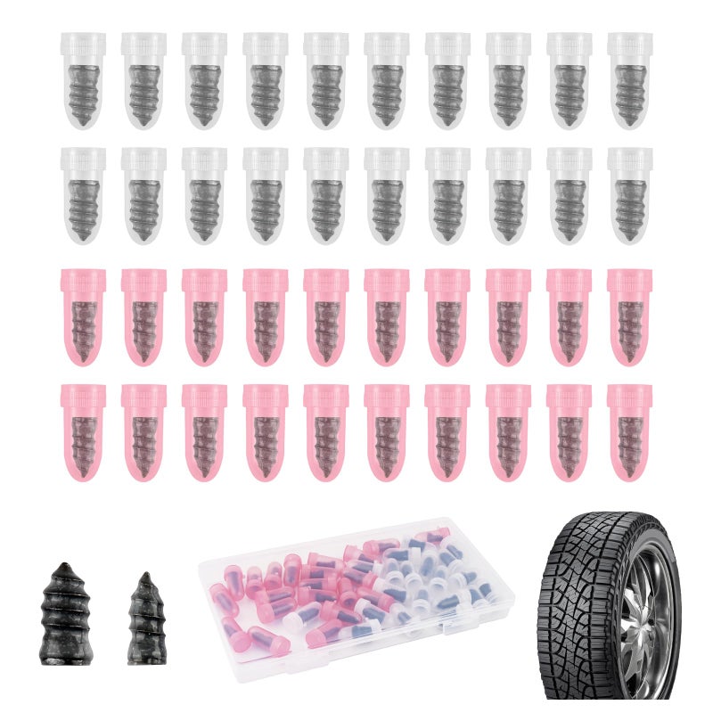 VKQTS 40PCS Tire Plug Kit Rubber Carbon SteelBig Small SelfTapping Screw in Tire Plugs Kit for Vacuum Tires RepairingTires Repair Screws Kits for CarsSUVsTrucksMotorcycles - Image 3