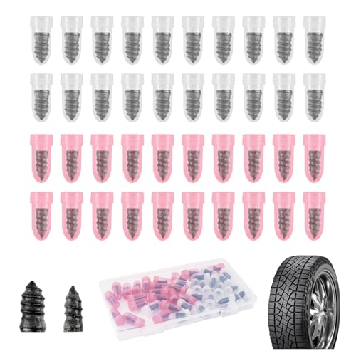 VKQTS 40PCS Tire Plug Kit Rubber Carbon SteelBig Small SelfTapping Screw in Tire Plugs Kit for Vacuum Tires RepairingTires Repair Screws Kits for CarsSUVsTrucksMotorcycles - Image 1