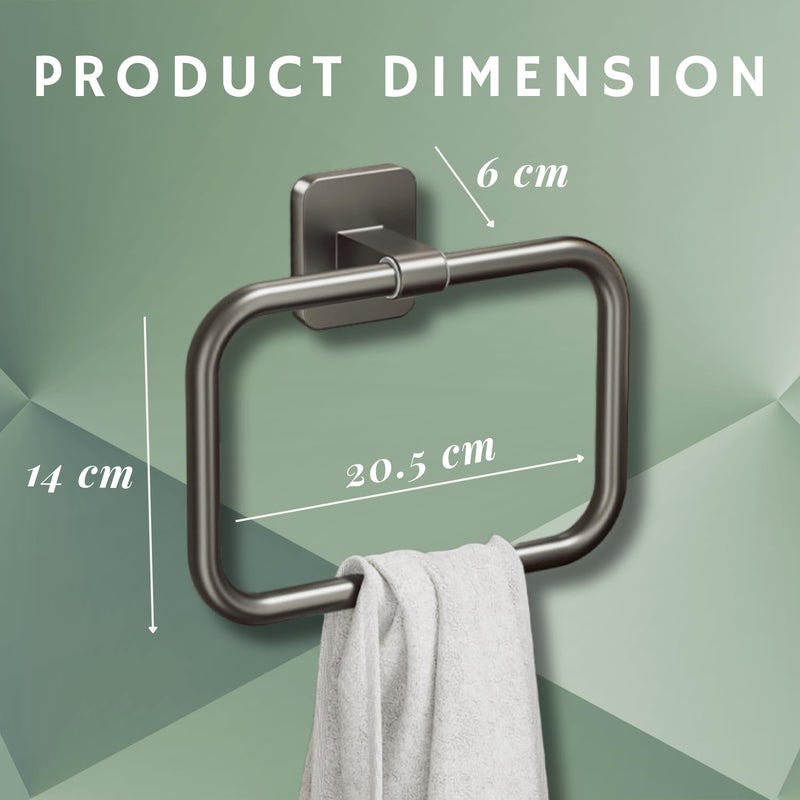Tenom Towel Hanger for Wash Basin, Towel Holder in Bathroom, Bathroom Towel Hanger for Wall, Napkin Holder for Wash Basin, (Grey, Rectangle) - Image 2