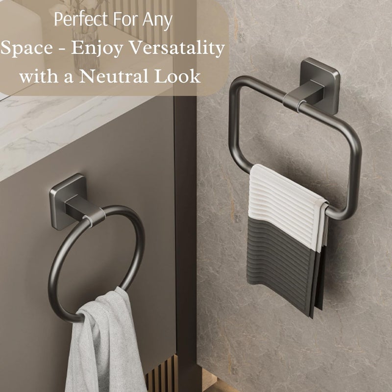 Tenom Towel Hanger for Wash Basin, Towel Holder in Bathroom, Bathroom Towel Hanger for Wall, Napkin Holder for Wash Basin, (Grey, Rectangle) - Image 5