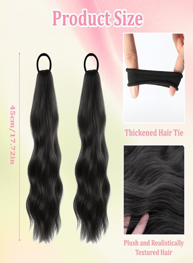 Vihaanta Ponytail Hair Extension, 2 Pcs Natural Black Wavy Ponytail Extensions, Clip in Hair Extensions for Women, Perfect for Daily Hairstyle and Special Occasions - Image 2