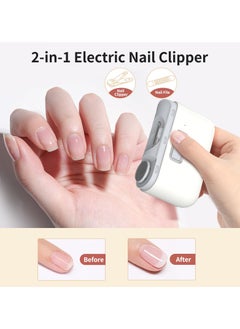 ASIV Electric Nail Clippers, 2 in 1 Electric Nail Clippers and Nail Grinder, Electric Baby Nail Clippers with Light, USB Rechargeable, Suitable for Travel, Daily Use  - Image 2