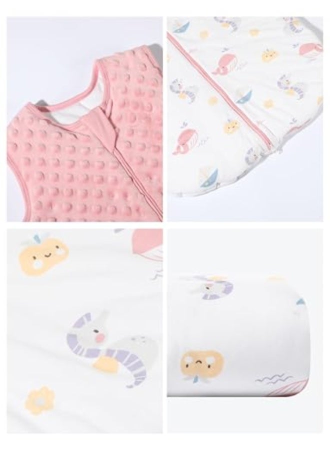 Vellaluna Baby Sleep Bag Cotton Wearable Blanket Unisex Boys Girls Sleeveless Swaddle Sleeping Sack (Pink, L)  - Image 4