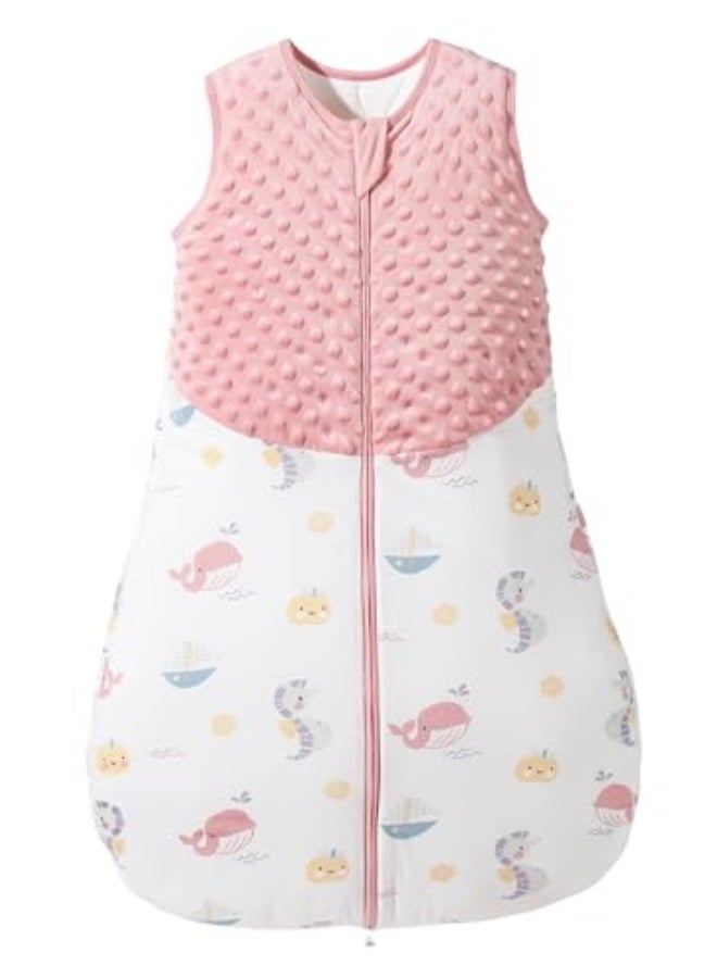 Vellaluna Baby Sleep Bag Cotton Wearable Blanket Unisex Boys Girls Sleeveless Swaddle Sleeping Sack (Pink, L)  - Image 1