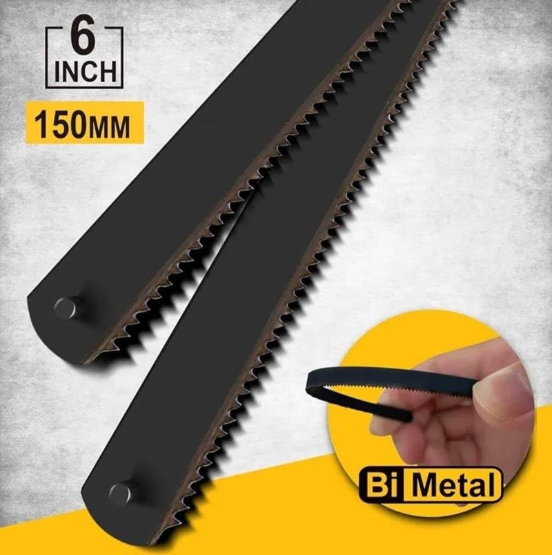 EPITECH MART Mini Steel Hand Saw 6 Junior Frame With 10Pc Blade and Mini Hammer - Image 2