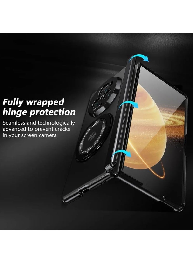 general Compatible Honor Magic V3 Case with Magnetic Hinge Protection, Built-in Screen Protector 360 Degree Rotatable Magnetic Ring Stand, Shock Resistant Thin Hard Computer Cover - Image 5