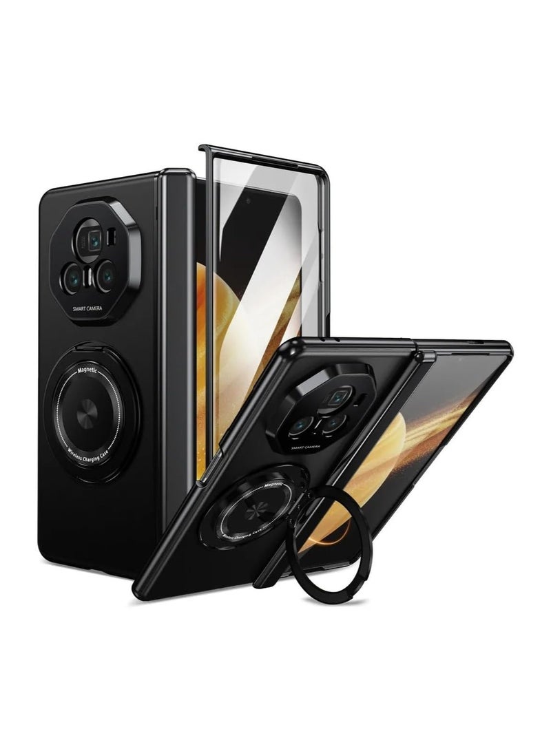 general Compatible Honor Magic V3 Case with Magnetic Hinge Protection, Built-in Screen Protector 360 Degree Rotatable Magnetic Ring Stand, Shock Resistant Thin Hard Computer Cover - Image 1