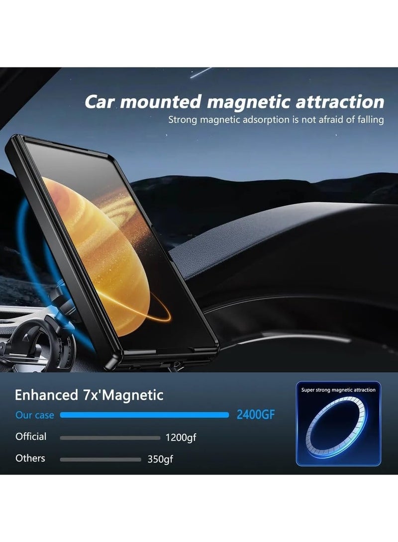 general Compatible Honor Magic V3 Case with Magnetic Hinge Protection, Built-in Screen Protector 360 Degree Rotatable Magnetic Ring Stand, Shock Resistant Thin Hard Computer Cover - Image 2