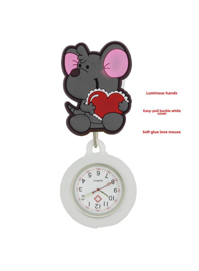 Soft Rubber Stretchable Nurse Watch Cartoon Character Animal Doctor Nurse Chest Watch Pocket Watch 25 Pcs 