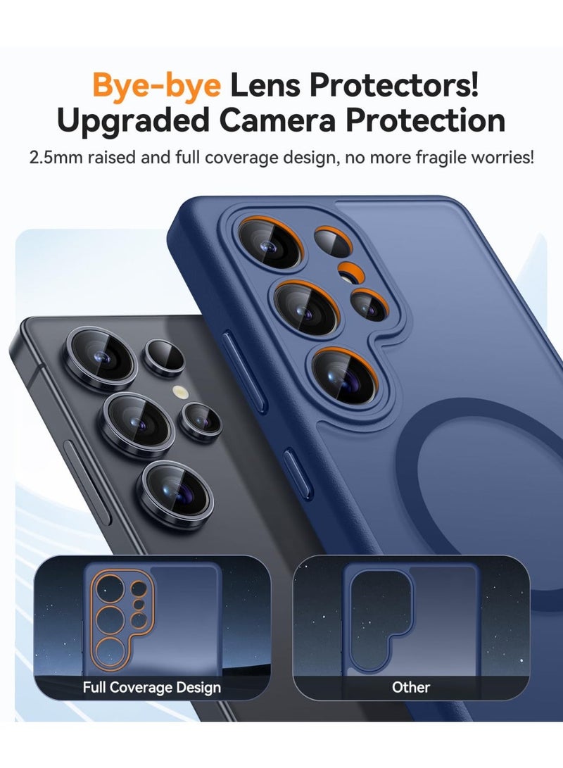 شيك فايب جراب مصمم لهاتف Samsung Galaxy S25 Ultra (2025)، حماية كاملة للكاميرا، متوافق مع Magsafe، غطاء واقٍ خلفي شفاف غير لامع، جراب هاتف رفيع رفيع لحماية كاملة لهاتف Galaxy S25 Ultra، أزرق - Image 3