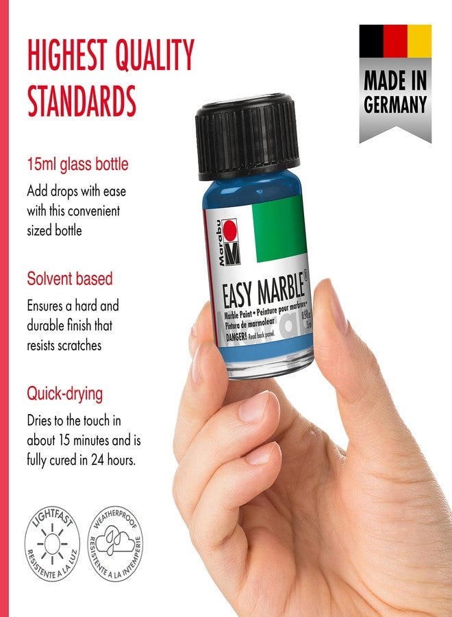 Marabu Easy Marble Paint - Steel Blue - Forge Your Artistic Path with the Strength, Grace, and Cool Elegance of Sleek Steel - 15ml - Image 2