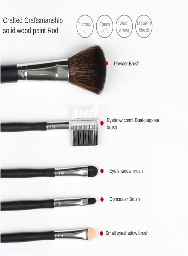 Makeup Kit for Women,Premium Soft Makeup Brush Set for Eye Shadow Powder Eyebrow Brush Concealer Brush Set of 5 - Image 2