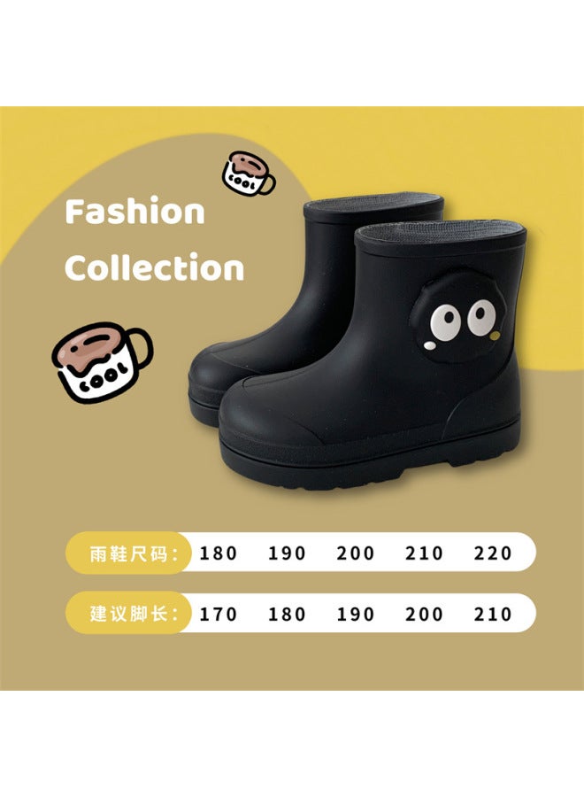 Korean Style Briquette Children's Rain Boots Non-slip For Middle-aged Children, Warm And Cute Rain Boots For School, Water Boots For Students, Children's Rain Boots