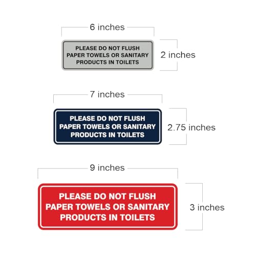 All Quality Standard Please Do Not Flush Paper Towels or Feminine Products in Toilets Door or Wall Sign | Silver - Small (1 Pack) - Image 5