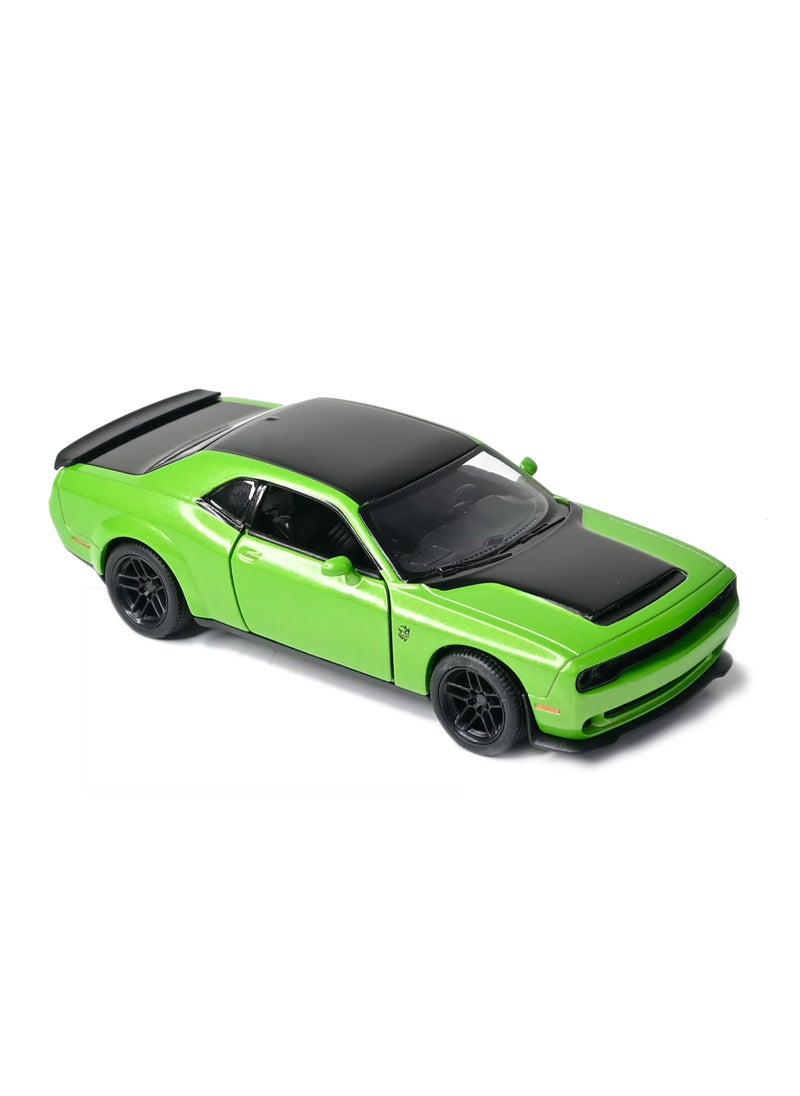 Kinsmart Pull Back Action 1:40 Scale 2023 Dodge Challenger SRT Demon 170 Doors Openable Collectible Toy Car  - Image 1