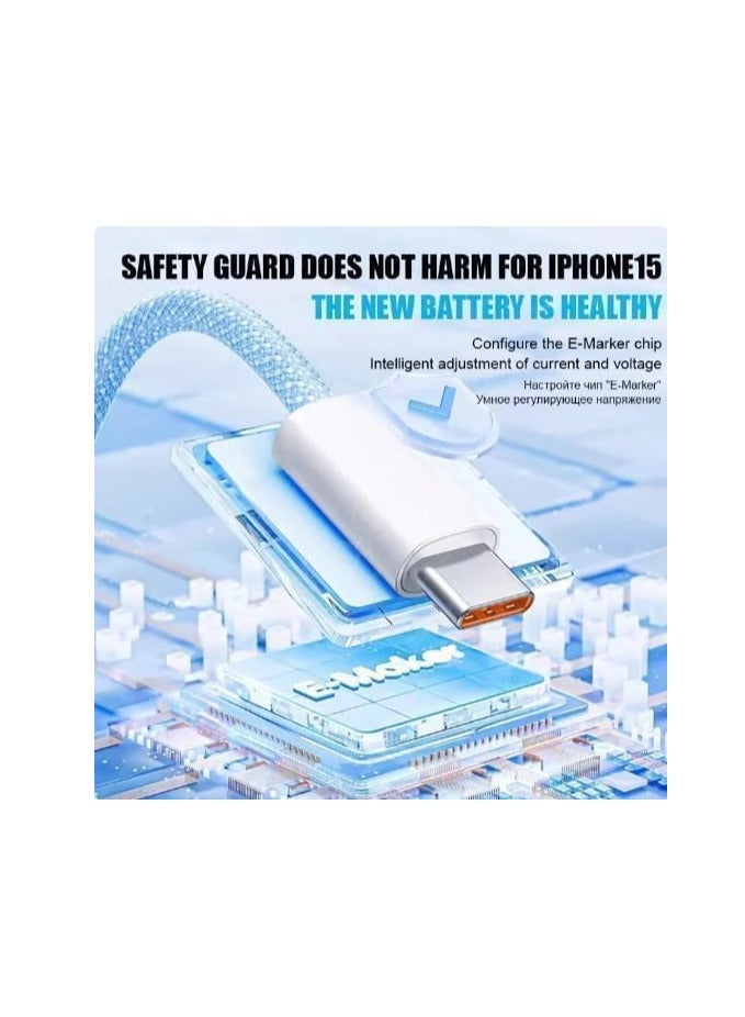 Terabyte 60W Fast Charging Data Cable Type-C To Type-C 1M White - Image 2