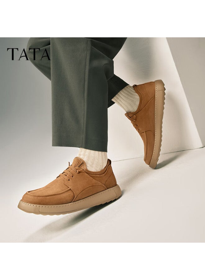 HESHE Tata Business Brown Work Shoes Men's Genuine Leather Casual Shoes Spring New Ocd07am5 Tan 42 - Image 1