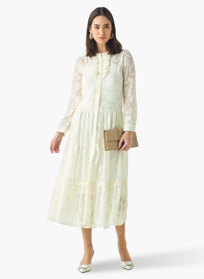 2Xtremz Ruffle Detail Tiered Dress with Mandarin Collar - Image 2