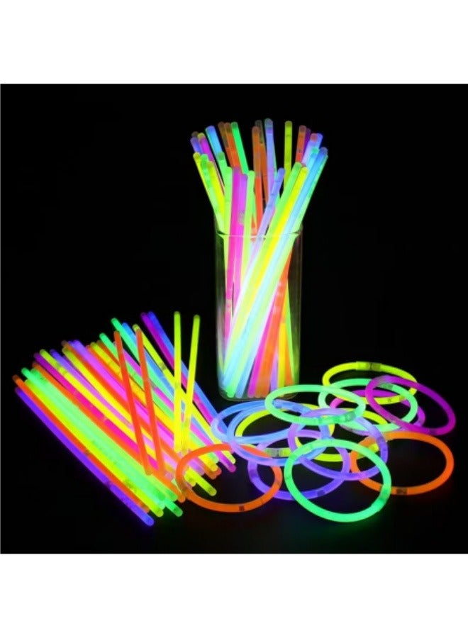 100 Pieces Glow In The Dark Sticks Glow Sticks Party Favors Glow In The Dark With Connectors - Image 1