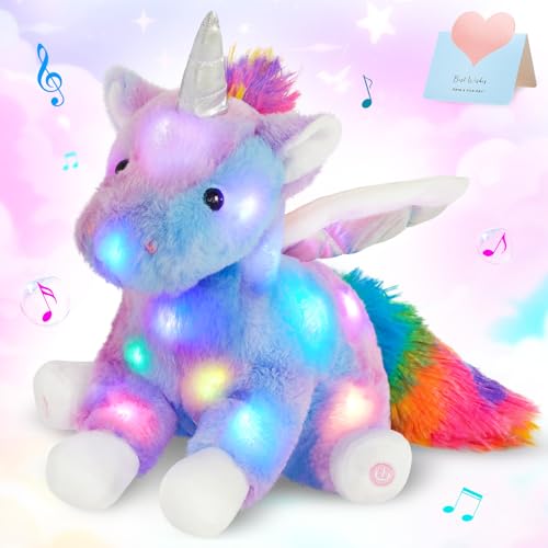CozyWorld 165 Light up Musical Unicorn Stuffed Animal Glowing Singing Rainbow Unicorn Soft Plush Toys Birthday Christmas Childrens Day Gifts for Toddlers Boys Girls Kids Decor - Image 1