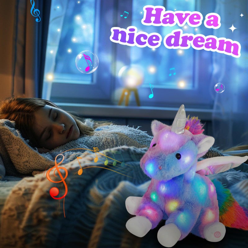 CozyWorld 165 Light up Musical Unicorn Stuffed Animal Glowing Singing Rainbow Unicorn Soft Plush Toys Birthday Christmas Childrens Day Gifts for Toddlers Boys Girls Kids Decor - Image 3