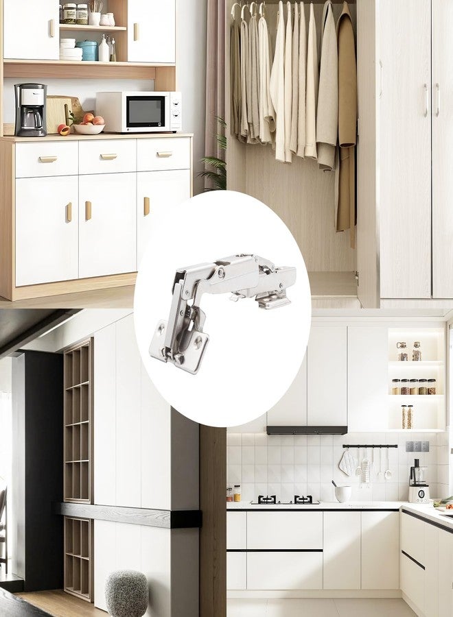 Adyoney 2Pcs 165 Degree Half Overlay Cabinet Hinges, Lazy Susan Hinge, Soft Close Hinge, Concealed Frameless Hydraulic Hinges for Corner, Kitchen, Cupboard, Door, Closets - Image 5