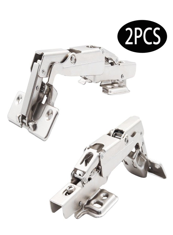 Adyoney 2Pcs 165 Degree Half Overlay Cabinet Hinges, Lazy Susan Hinge, Soft Close Hinge, Concealed Frameless Hydraulic Hinges for Corner, Kitchen, Cupboard, Door, Closets - Image 3