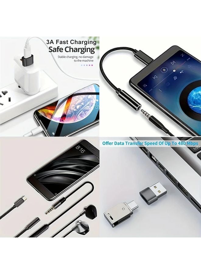 2 Pack Silvery USB C to 35mm Audio Jack Headphone Adapter for Samsung Galaxy iPad OnePlus - Image 5