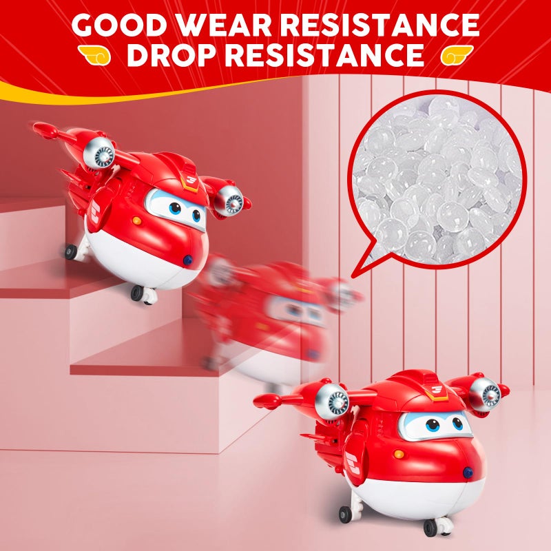 Super Wings 5" Transforming Supercharged Jett Action Figure, Airplane to Robot, Season 4 Character, Transformable Toys Plane Vehicle for Boys Girls Age 3+, Birthday Gifts for Preschool Kids, Red - Image 4