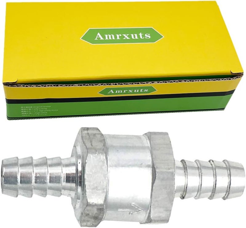 Amrxuts 12mm 1/2" Fuel Non Return One Way Check Valve Petrol Diesel Fuel Oil Water Aluminium Alloy - Image 1