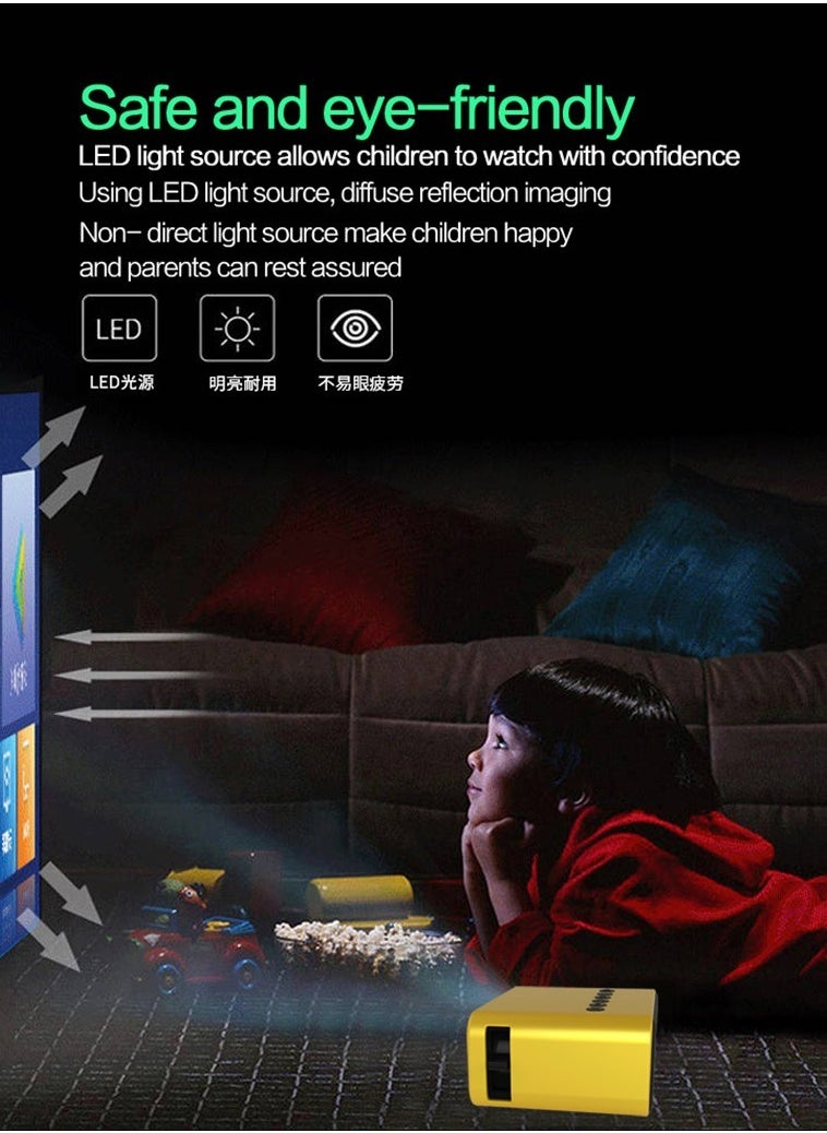Flash Hawk - Multifunction Mini LED Projector with Remote Control YT500 Yellow - Image 1