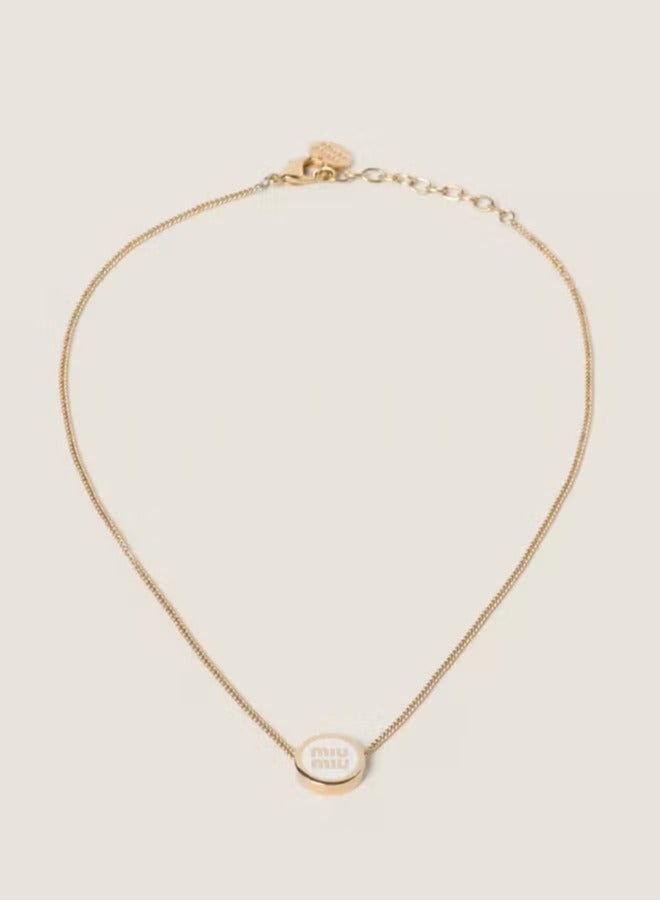 مياو مياو قلادة دائرية - بيضاء