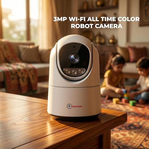 Trueview 3MP WiFi Robot Camera | Baby Monitoring & Home Security | Night Vision | AI Motion Tracking | 360° Pan Tilt | Two-Way Talk | Alexa | T18296S - Image 2