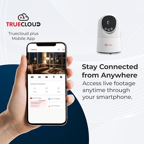 Trueview 3MP WiFi Robot Camera | Baby Monitoring & Home Security | Night Vision | AI Motion Tracking | 360° Pan Tilt | Two-Way Talk | Alexa | T18296S - Image 3