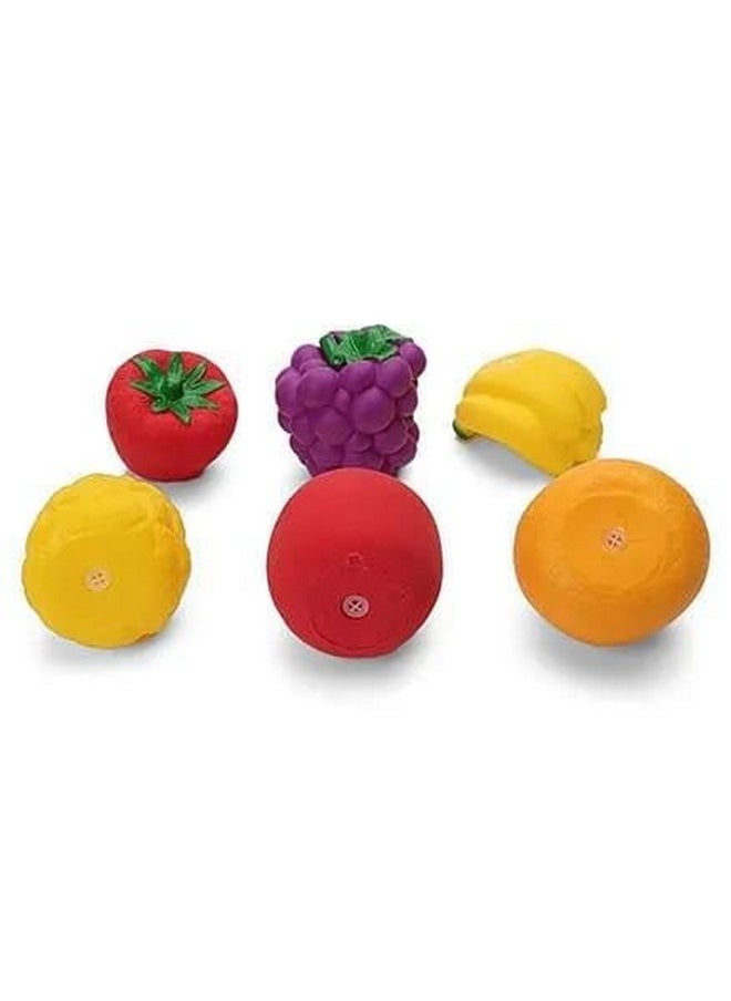 Manos Fruit Chu Chu Sound Squeeze 6 pc Set Bath Toys I Bath Toy I Colorful Toy Heavy Quality ,Squeezy Toys Fruit 6 pcs Pack for Infants. The Sweet Musical Sound of The Squeezy Toy  - Image 3